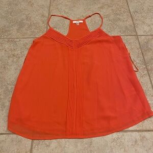Elegant Sleeveless Orange Blouse
